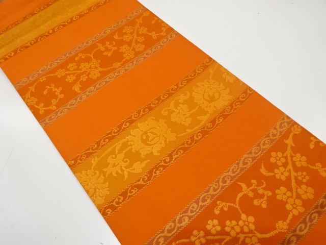 JAPANESE FUKURO OBI / WOVEN FLOWER ARABESQUE